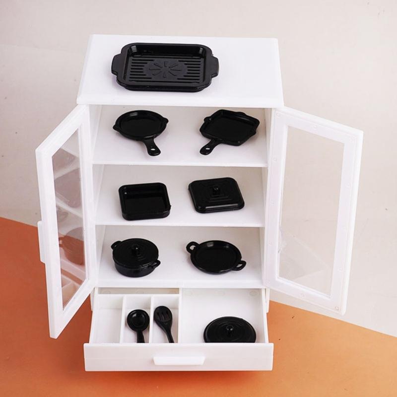 Mini Cabinet Model Dollhouses Accessories For Bedroom Kitchen Living Room Tiny House Decoration