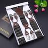 Men's Six-Clip Jacquard Wide Suspenders with Printed Webbing