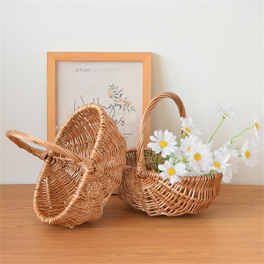 Brukervennlig Naturflettet Kurv Bærbar Og Pustende Perfekt For Pikniker Utflukter Og Hjemmeoppbevaring Av Frukt Og Grønnsaker