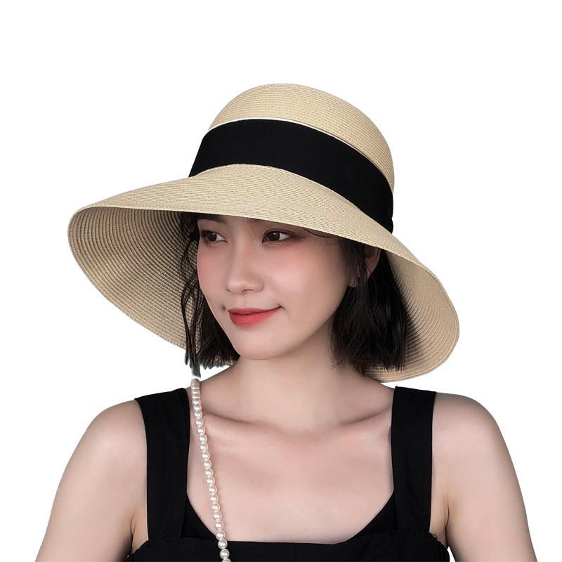 Straw Hat For Women Summer Foldable Sun Hat With Butterfly Bow For Beach And Outdoor Activities