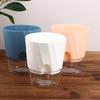 Lazy Hydroponic Flower Pot Automatic Water-Absorbing Flowerpot Transparent Double Layer Plastic Self Watering Planter Office
