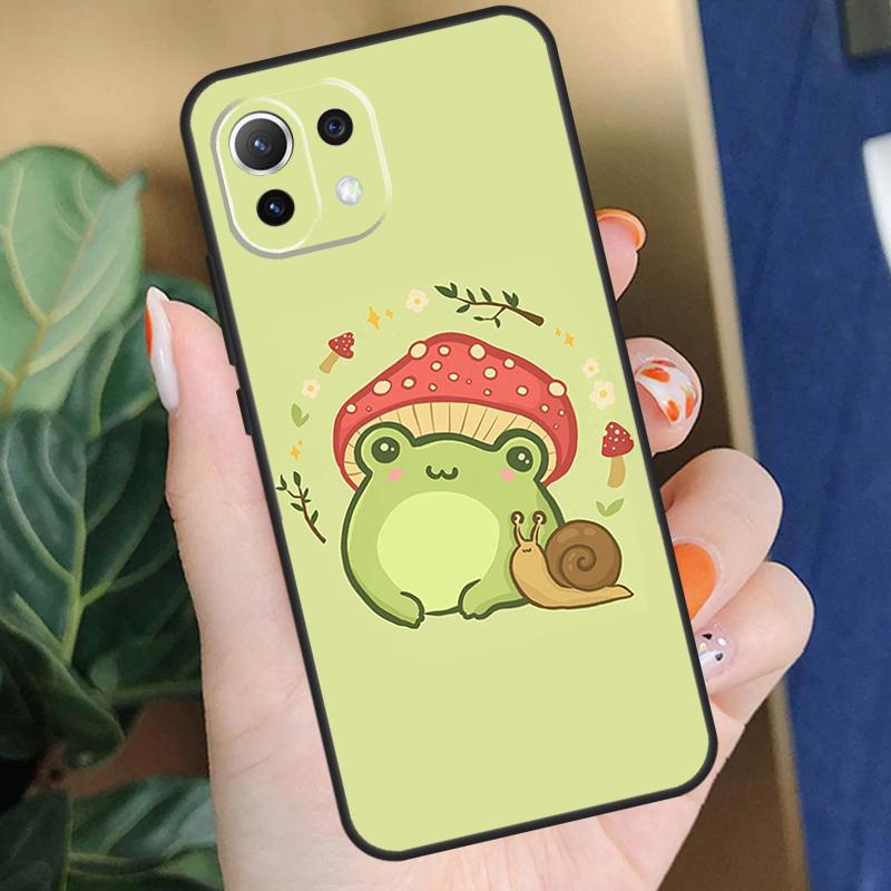 Cottagecore Frog Mushroom Kawaii Case For POCO F5 X3 X5 Pro F4 X4 F3 C65 M5s Cover For Xiaomi 13T 14 Pro 11T 12T 12 13 Lite