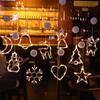 Christmas Sucker Lamp LED Lights Bell Snowman Star Holiday Window Decoration Battery Powered Hanging Lamp for Home Decor Navidad
