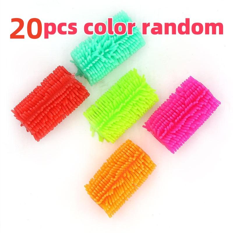 10Pcs Colorful Furry Portable Pen Case Squeeze Stress Relief Music Fun Creative Novelty Prank Decompression Toys Adults Kids