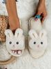 Fashion 2024 New Spring/autumn Women's Slippers Round Toe Flat Shoes for Women Indoor Open Toe Flats Slip On Comfortable Rabbit Slides