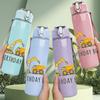 1PC Biker Dirt Bike Boy Cartoon Print 750ml Color Plastic Sports Water Bottle Leakproof Flip Straw Lid Suitable for Sports Office Home Use