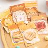 30 Folhas Notas Adesivas de Pão de Desenho Animado Memo de Estudante DIY Adesivos de Decoração de Manual Papelaria Tem Adesividade Bloco de Notas Post It