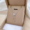 Simple Star Butterfly Zircon Pendant Tassel Necklace Stainless Steel Geometric Choker Jewelry Party Gifts For Women Girls