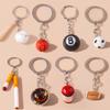 Neuer simulierter Mini-Fußball-Schlüsselanhänger 3D Rugby Baseball Schlüsselanhänger Anhänger für Auto-Schlüsselanhänger Handtaschen-Dekoration DIY Schmuck Geschenke