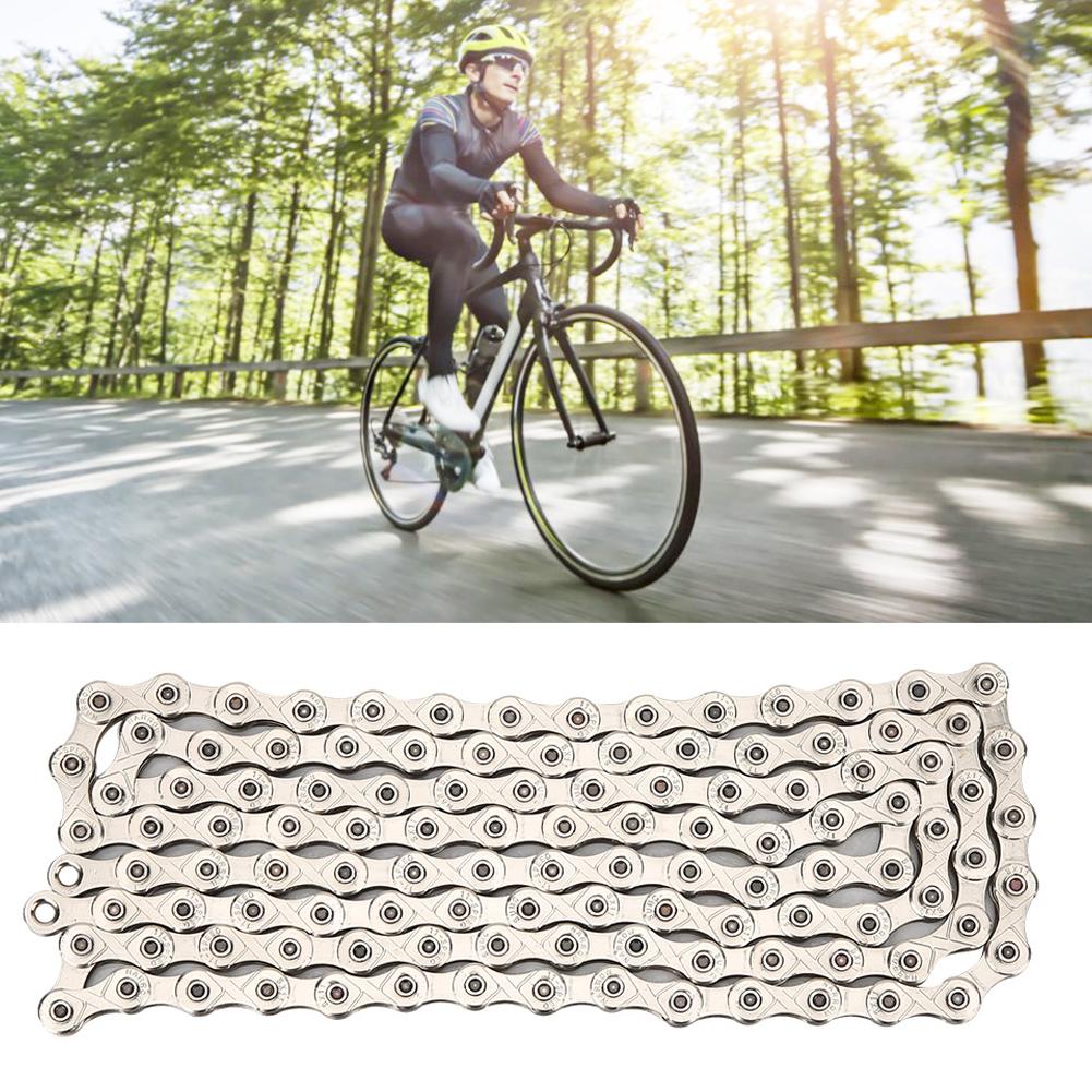 Corrente de Bicicleta de Aço de Qualidade Substituição Acessório de Ciclismo para Bicicleta de Montanha Dobrável de Estrada SX11 prata