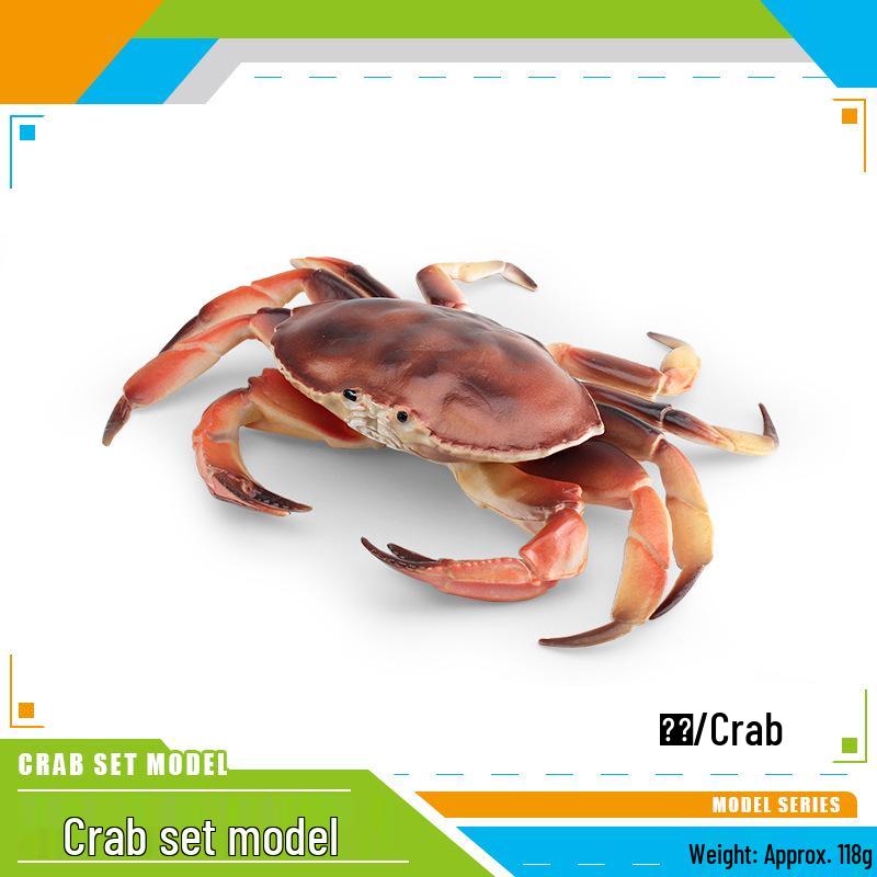 Marine Animal Crab Model: Children's Cognitive Toy and Decorative Three-Eyed Blue Crab Ornament