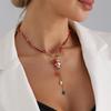 Holiday Inspired Santa Pendant Necklace Alloy Construction Convenient OT Clasp Jewelry for Year Round Wear