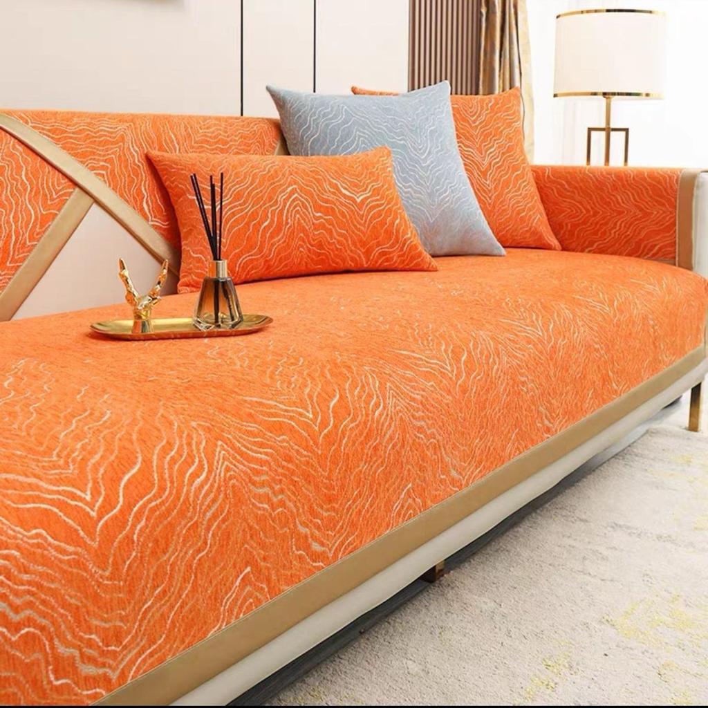 Chenille Sofakissen Vier Jahreszeiten Universal Rutschfestes Kissen Modern Leichter Luxus High-End Sofa Handtuch Sofabezug Vollbezug Stoff