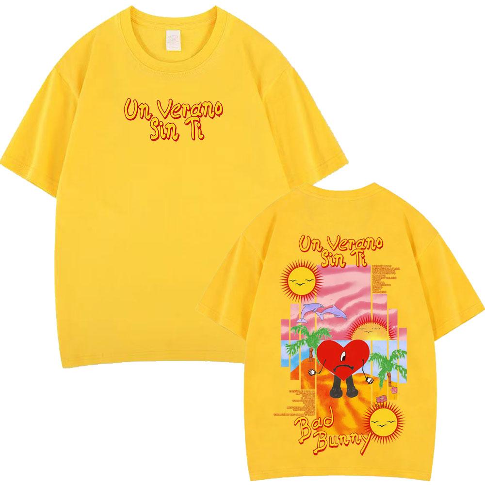 Bad Bunny Un Verano Sin Ti Fashion Printed Tees Men Women Oversized Tshirt Loose Casual Cotton Harajuku Shortsleeved Tshirts