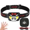1-3PCS Rechargeable LED Headlamp Sensor Headlight With COB and LED Beads 8 Lighting Modes White and Red Light Fishing Light
