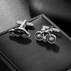 Funny Vintage Car And Bicycle Shaped Mens Cufflinks Funny Black Vehicle Enamel Sleeve Button