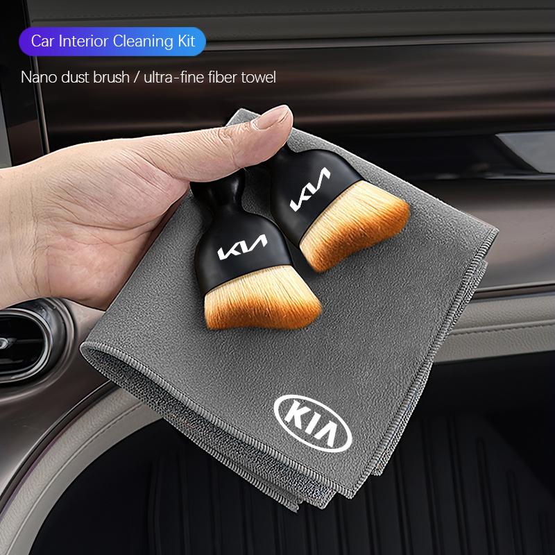 Car Interior Cleaning Tools Microfiber Wash Towels Cleaning Brush For KIA K5 K9 Sorento Ceed Sportage Carnival Stinger Forte EV6 vkcy70