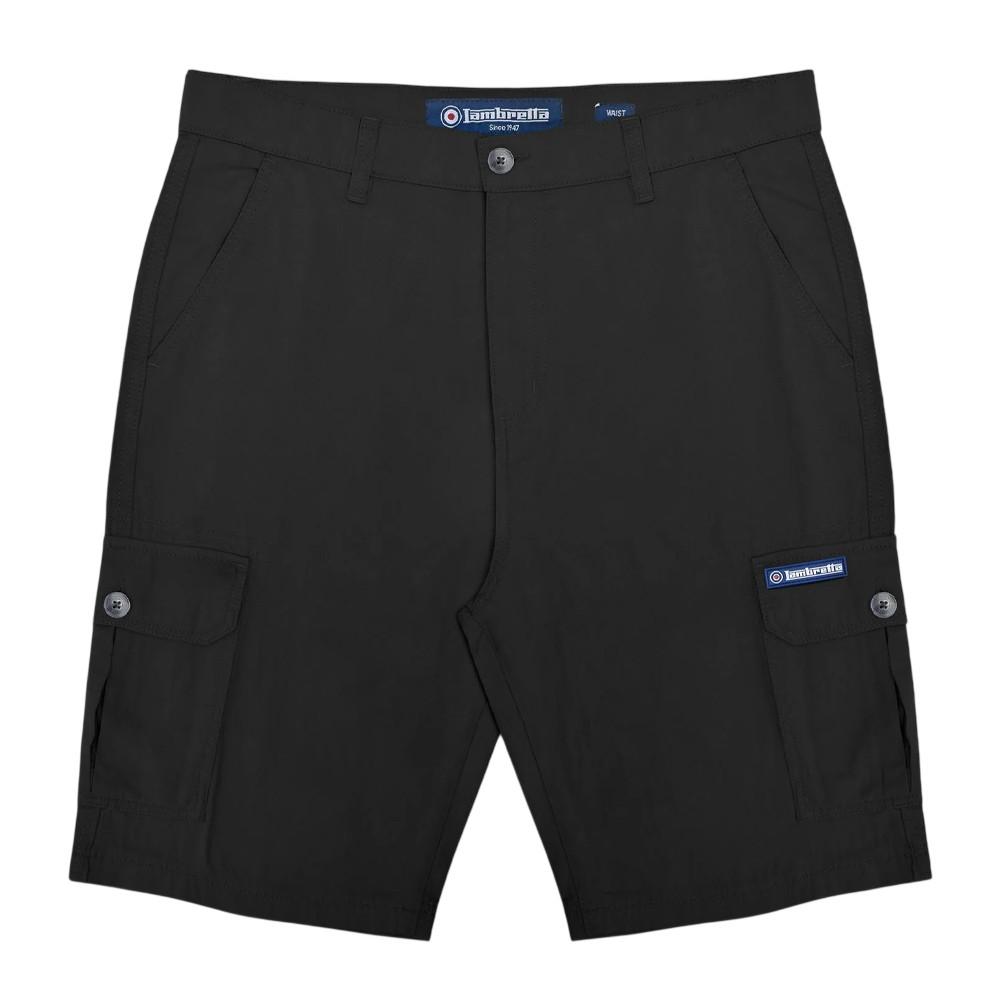 LAMBRETTA Mens Rubberised Logo Cargo Shorts