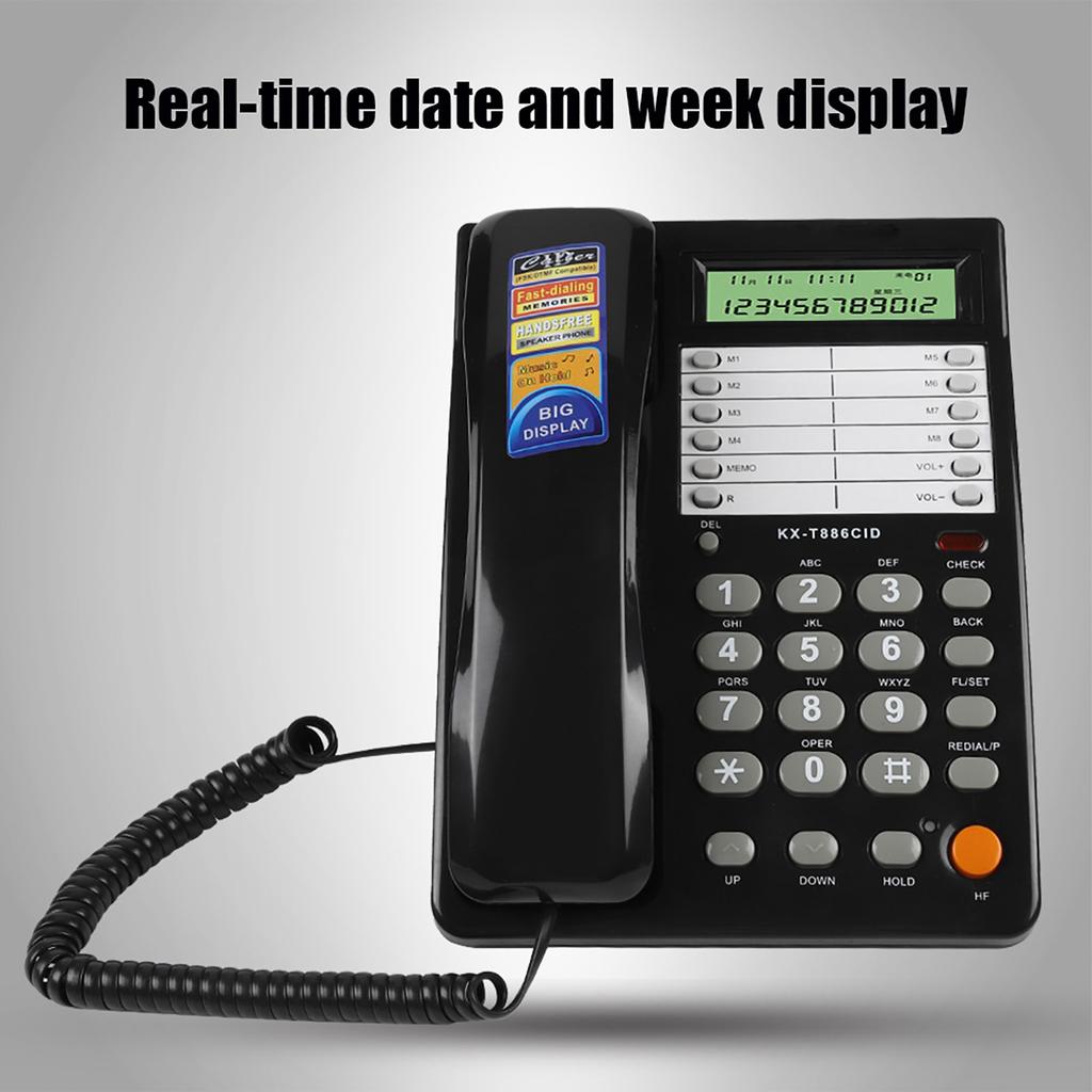 Corded Phone with Answering NaMachine, Buy a Landline Phone with an Elastic Cable Wall Table Telephone DTMF/  for Home Hotel
