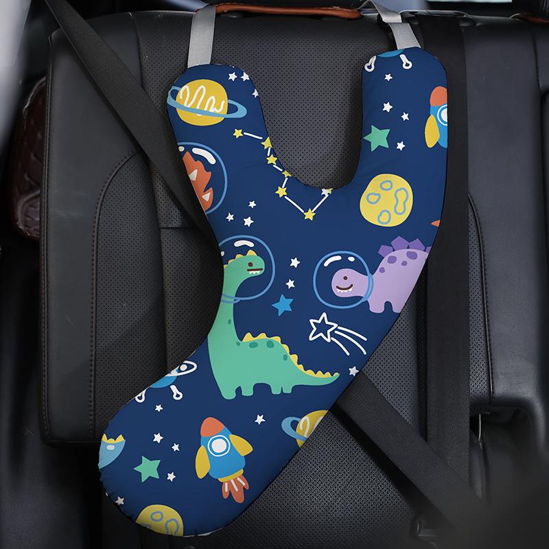 Gyerek autósülés nyakpárna Y alakú Biztonsági öv Állítható vállpárna Aranyos dizájn Hosszú út Vonat Repülőgép Poliészter 1 csomag