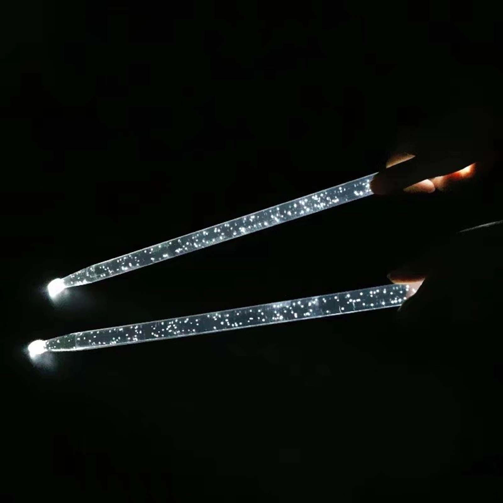 2 Pieces Led Lights up Drum Sticks Percussion Accessories Anti Slip Classic Glow for серебряный