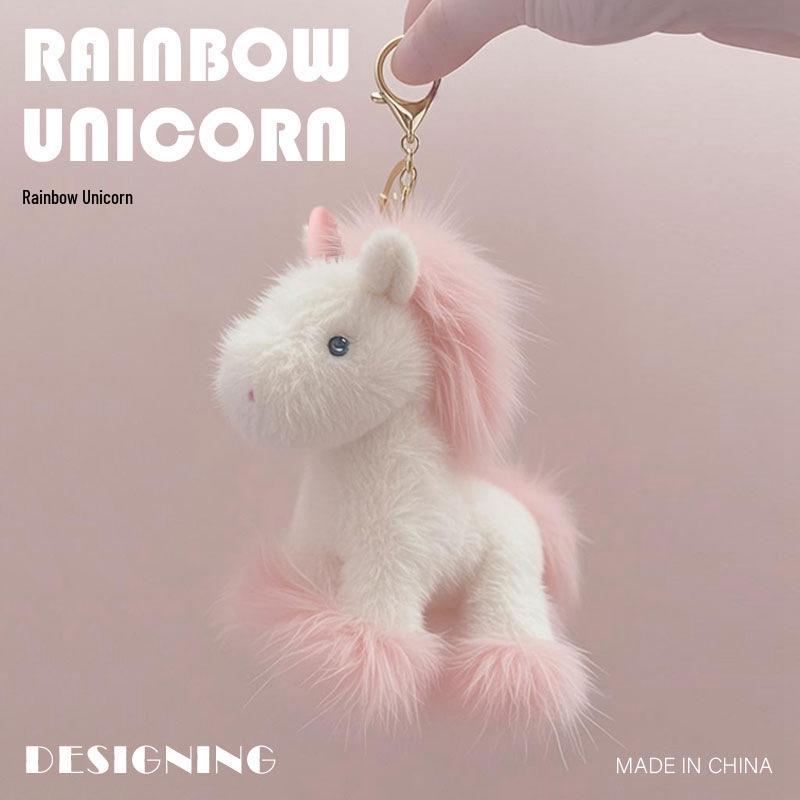 Rainbow Unicorn Plush Toy Pendant - Children's Comfort Doll Gift