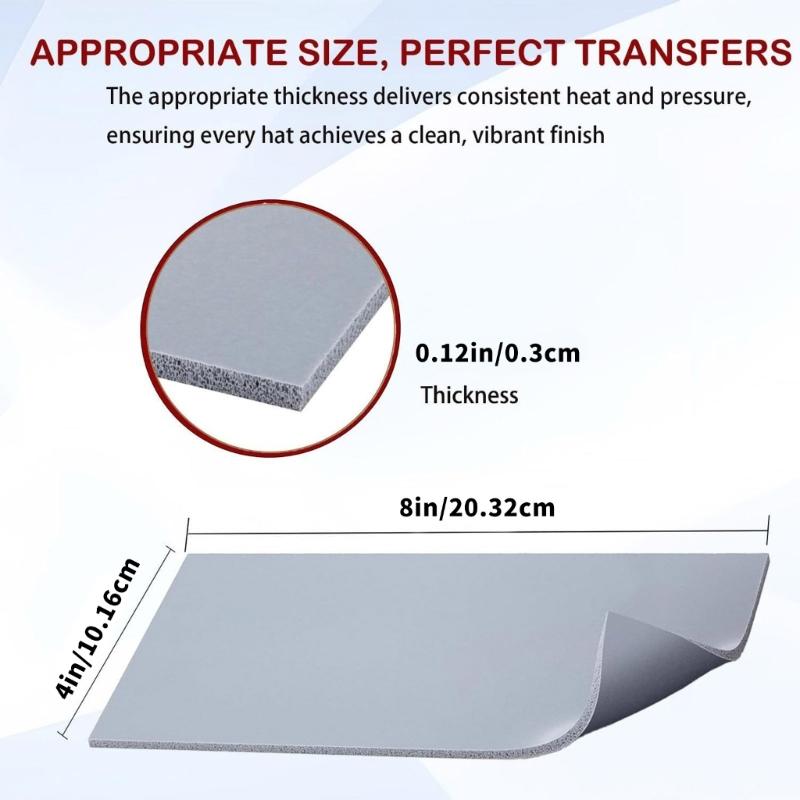 3Pcs Portable Silicone Heat Transfer Pad 4x8Inch Double Side Press Mat Temperature Resistant 540F for Hat Bag Making