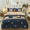 Four Seasons Bedding Set 4pcs Brushed Bedclothes Household Student Printed Bed Sheet Duvet Cover Pillowcases for King Queen Beds