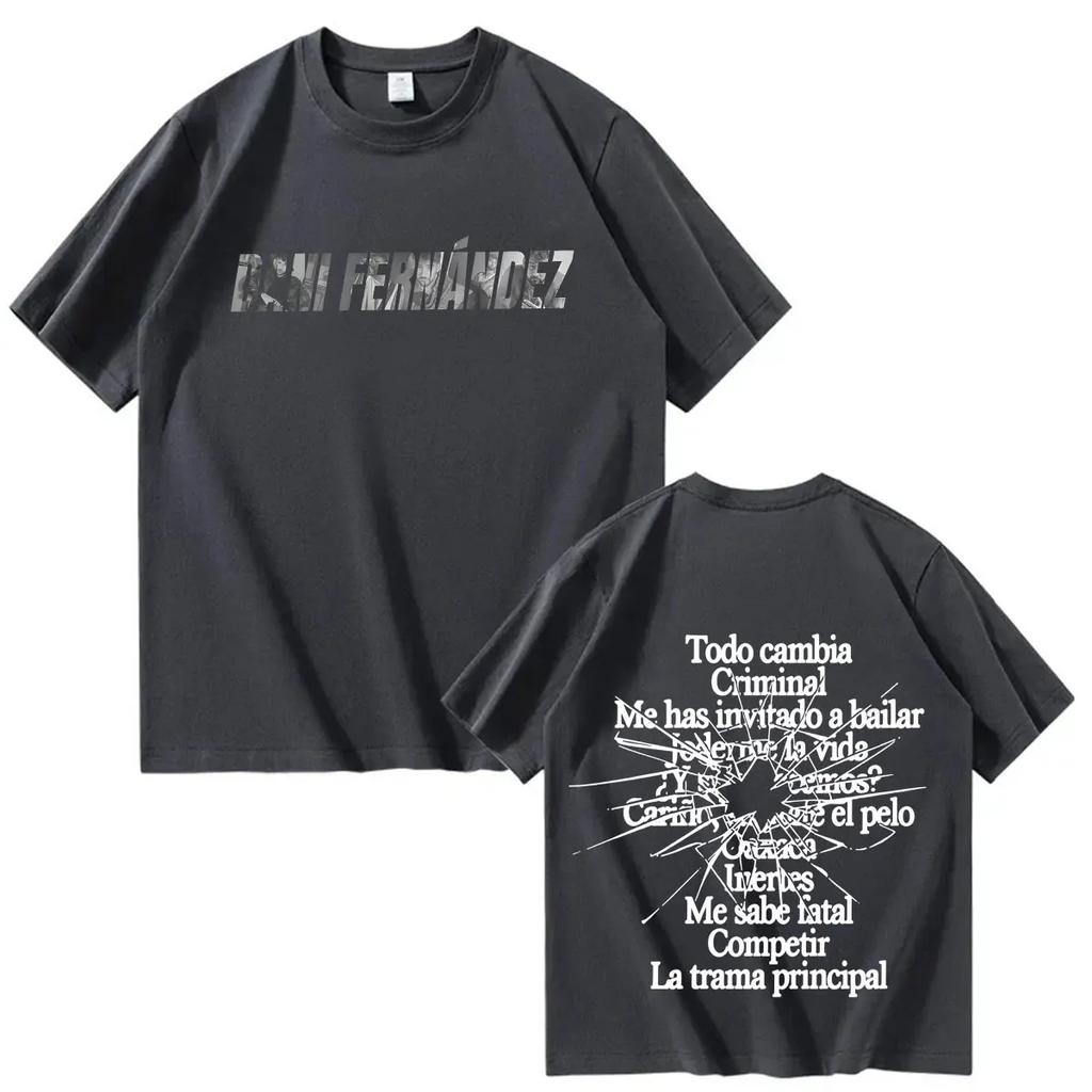 Vintage Washed Dani Fernández Pop Rock Printed Cotton T-shirt Men Women Tee Summer Casual Fashion Clothing Tops High Quality Streetwear