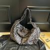 Large capacity leopard nylon hot sale crossbody bag zipper high aesthetic fashion shoulder soft simple bag