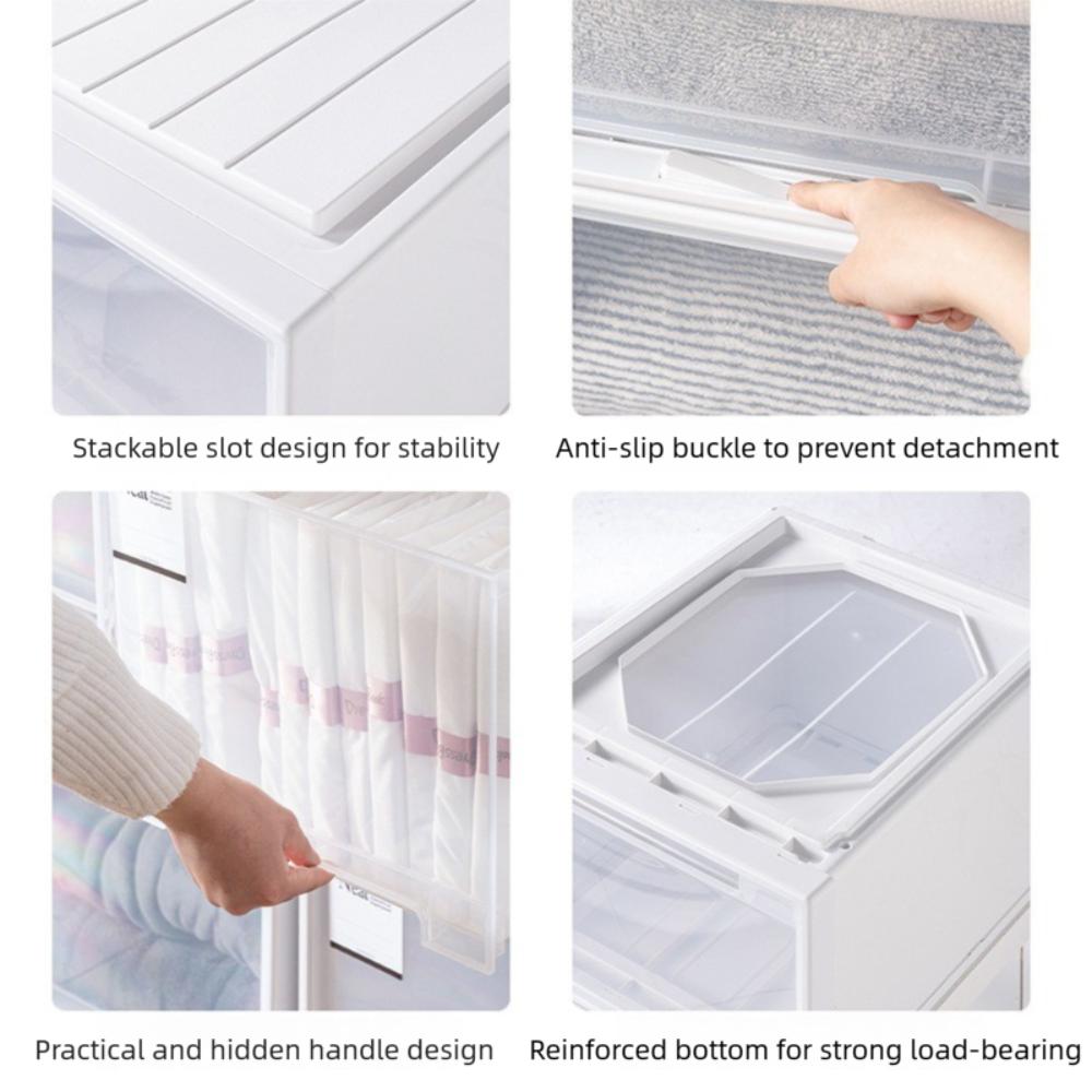 Plastic Drawer Storage Box Combinable Bedside Storage Containers  Wardrobe