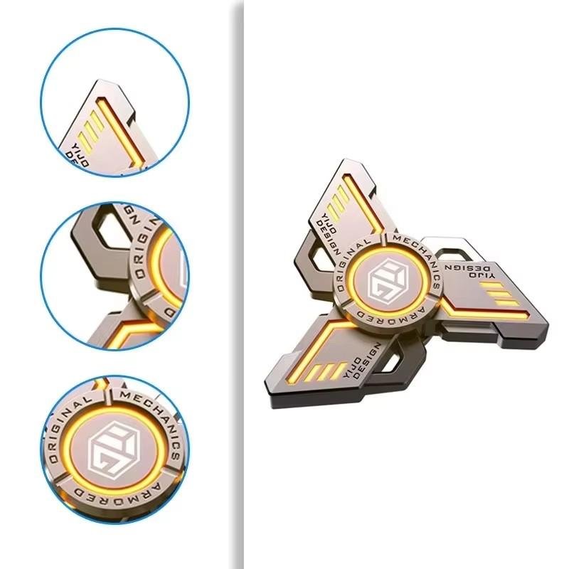 Luminous Metal Silent Portable Hand Gyro Fidget Spinner Adults EDC Toy Stress ADHD Anxiety Relief Cool Trendy Gift