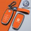 For VW Volkswagen Jetta MK5 Golf Zinc Alloy Leather Car Key Case Cover Holder Shell Fob For VW Tiguan Touran Caddy Beetle Jetta