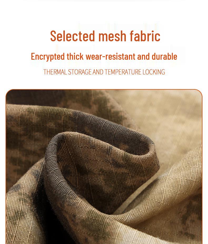 Men's Winter Camouflage Cotton Jacket with Velvet Lining for Cold Protection and Workwear