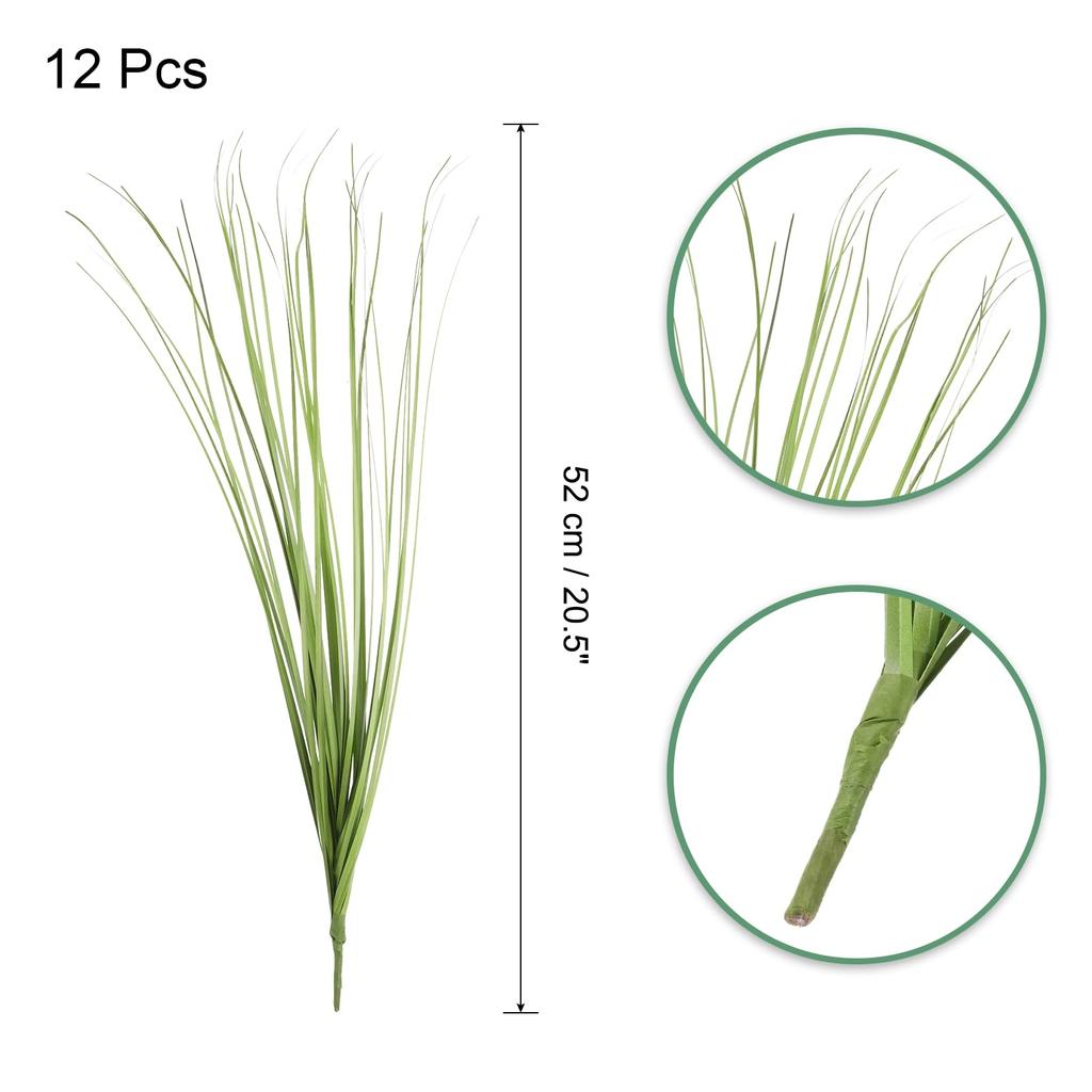 Uxcell 12-Piece Artificial Grass Plants, 20.5" Plastic Fake Wheatgrass Greenery, Outdoor Artificial Buds for Home Garden Decor