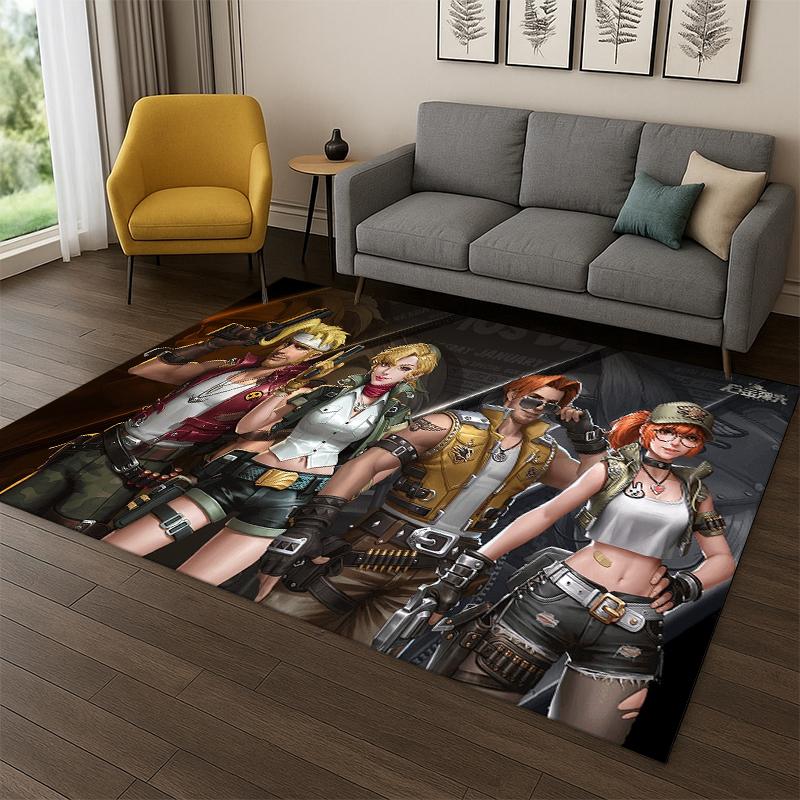 Retro Game Metal Slug Cartoon Carpet Rug for Playroom Bedroom Living Room Sofa Home Decor,kid Game Area Rug Non-slip Floor Mat