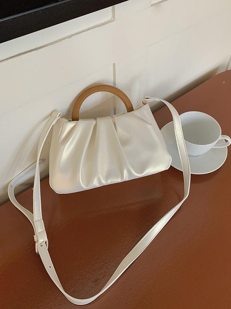 Henkeltaschen für Damen  Neue Süße Mädchen Mode Handtaschen Schlichte Damen Plissierte Leder Umhängetaschen Damen Abendtaschen