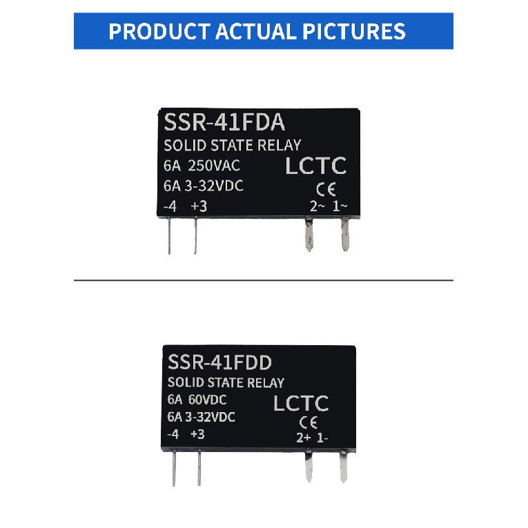 SSR Solid State Relays DC to DC Slim Relay Module 3-32VDC 6A Mini Relay Non-contact DIN Rail Relay SSR-41FDD Relays 5
