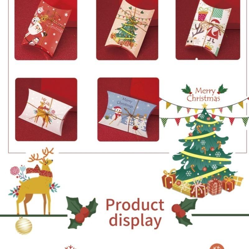 20/40/60pcs Merry Christmas Candy Boxes Bags Christmas Santa Claus Gift Box Party Decoration Supplies Christmas Cookie Boxes