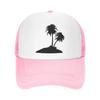 Tropical Tree Mesh Baseball Cap Coconut Palm Tree Adjustable Trucker Hat Snapback Sports Hat for Unisex Women