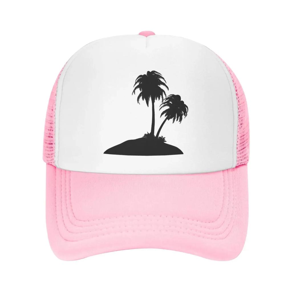 Tropical Tree Mesh Baseball Cap Coconut Palm Tree Adjustable Trucker Hat Snapback Sports Hat for Unisex Women