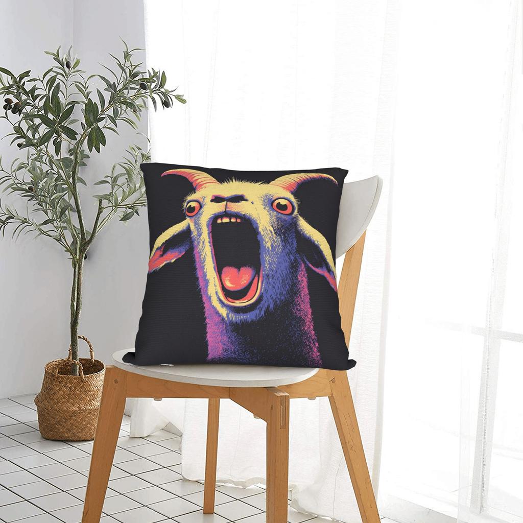 Federa per Cuscino Capra Urlante Divertente Meme Federa alla Moda per Divano Letto Soggiorno Federe