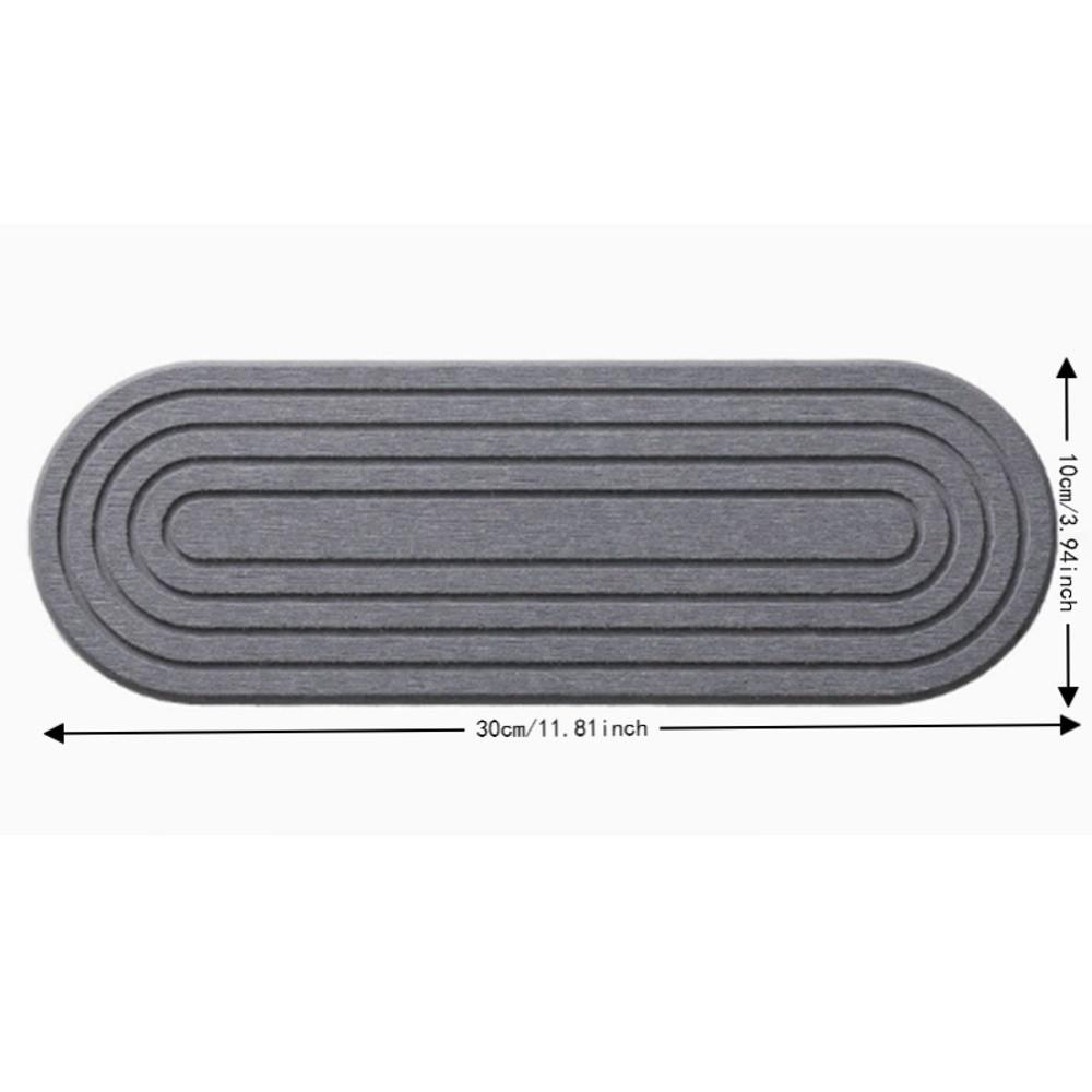 Dark Grey Diatomite Coaster Wooden Feet Absorbent Diatomite Sink Tray  Countertop Organizer