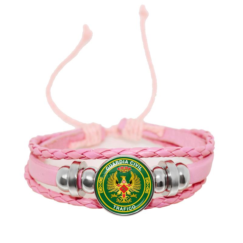 

Многослойные браслеты из плетеной кожи и стекла испанской полиции, ювелирные изделия 36