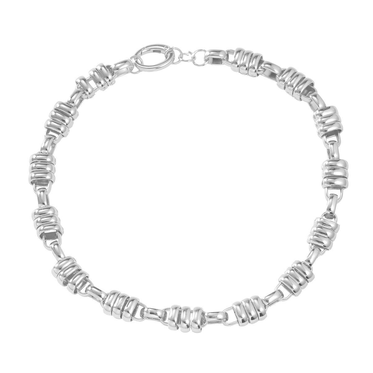 

Новое преувеличенное европейское и американское панк-метал ожерелье для женщин серебряный