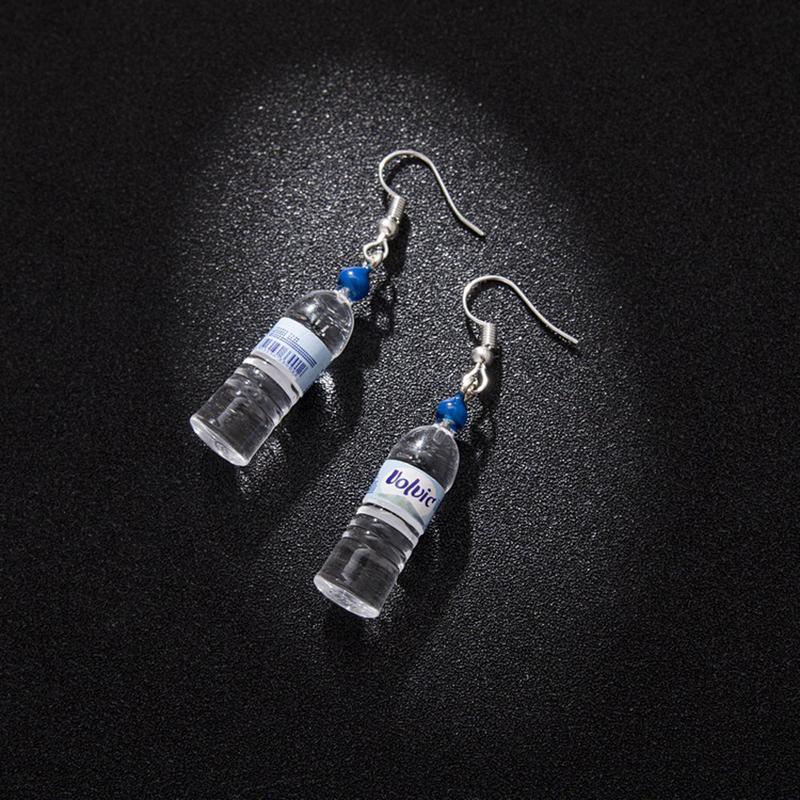 

Personality Design Mineral Water Bottle Drop Earrings for Women New Fashion Originality Hook Earrings Street Zircon Accessories