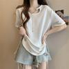 Women's Summer 2026 Loose Fit Mid-Length Short-Sleeve T-Shirt – Plus Size, Versatile Base Layer