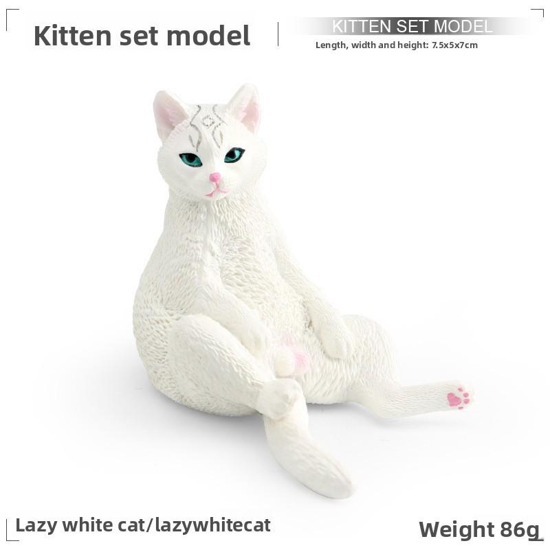 Realistic Cat Model Pvc Figurine Lazy Orange Black White Cat Decor Collectible Toy For Animal Enthusiasts