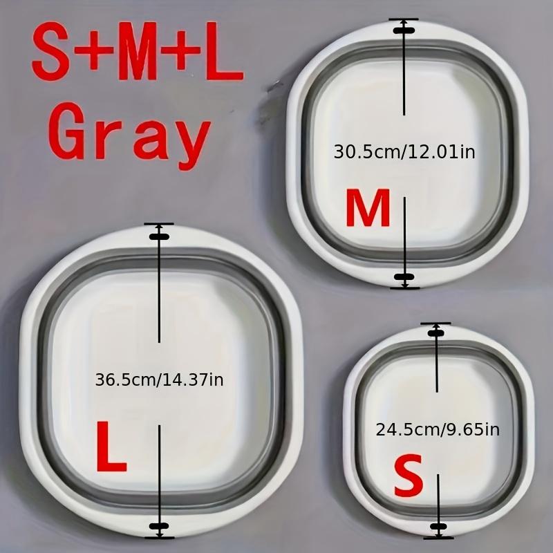 3pcs Set of Foldable Basins - Multifunctional for Washing Face, Washing Vegetables, Washing Underwear and Soaking Feet - Durable Plastic, Retro Style