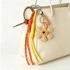 Yogodlns Creative Vintage Flower Heart Keychain Sunflower Decoration PU Pendant Woven Lanyards Bag Ornament Bags